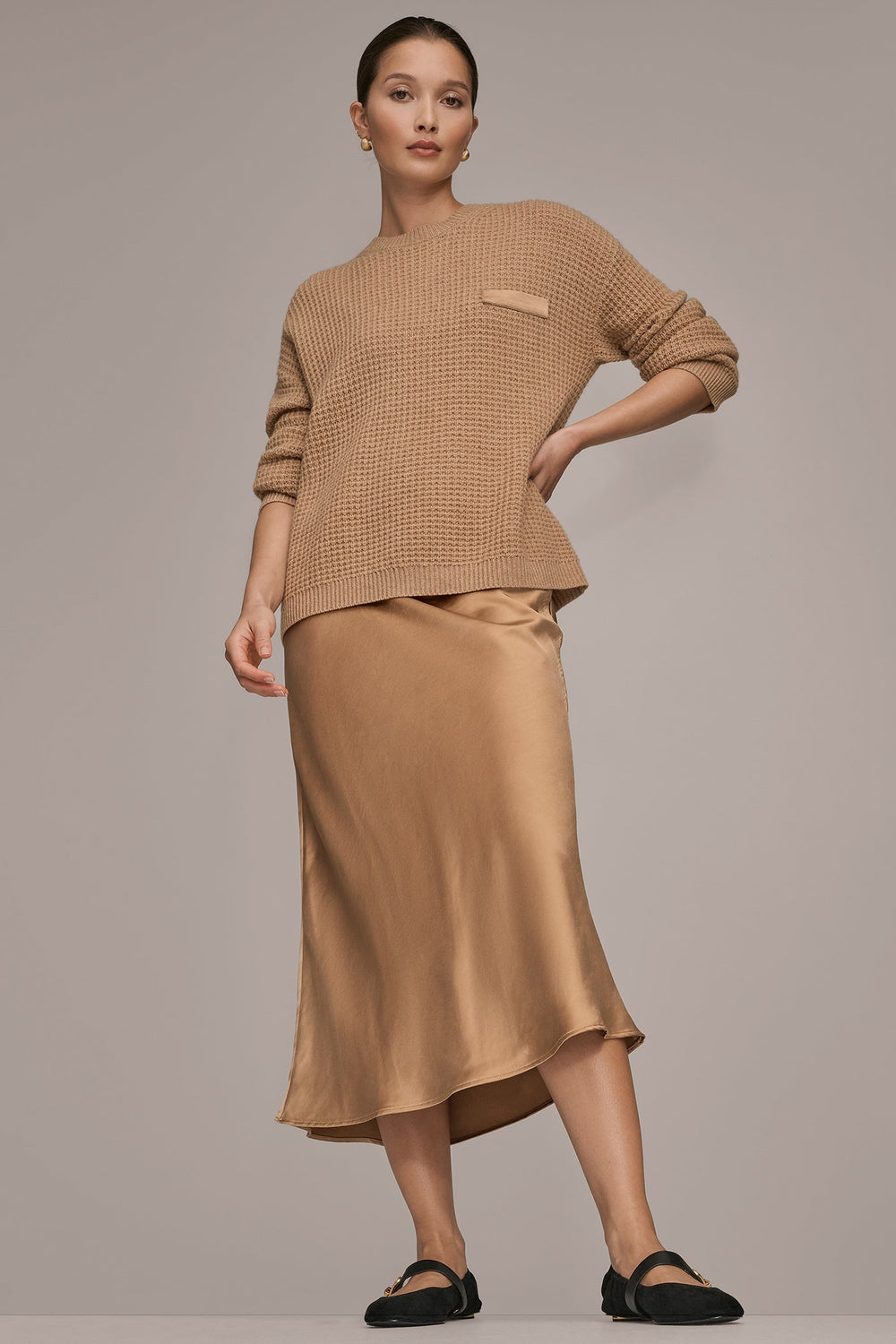 Donna Karan | WOOL AND CASHMERE-BLEND POCKET SWEATER
