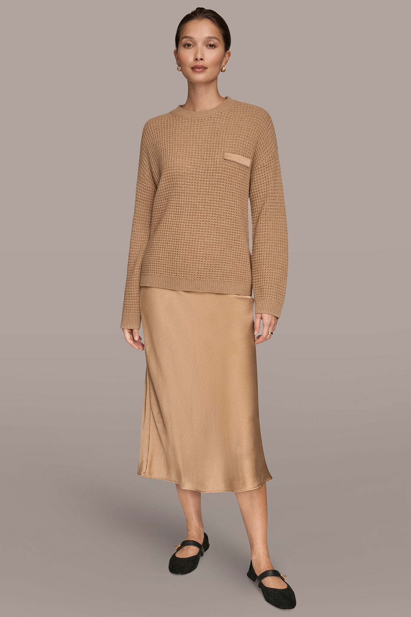 Donna Karan | WOOL AND CASHMERE-BLEND POCKET SWEATER