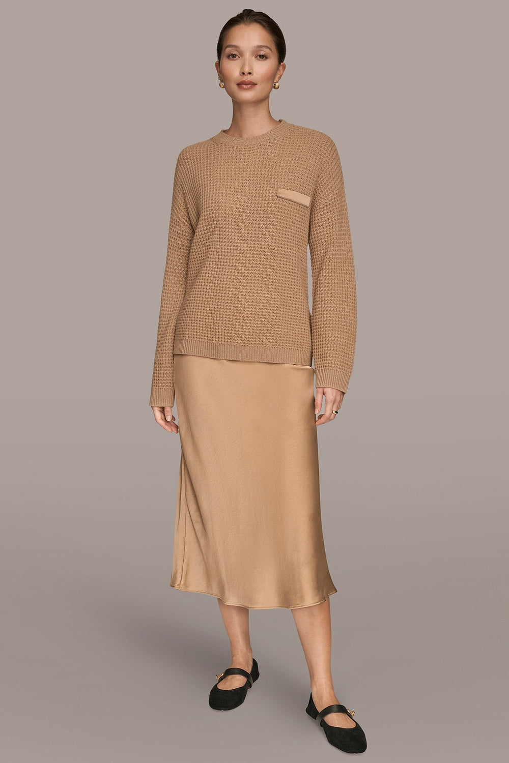 Donna Karan | WOOL AND CASHMERE-BLEND POCKET SWEATER