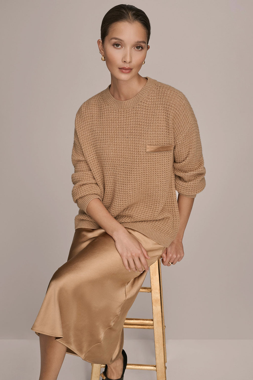 Donna Karan | WOOL AND CASHMERE-BLEND POCKET SWEATER