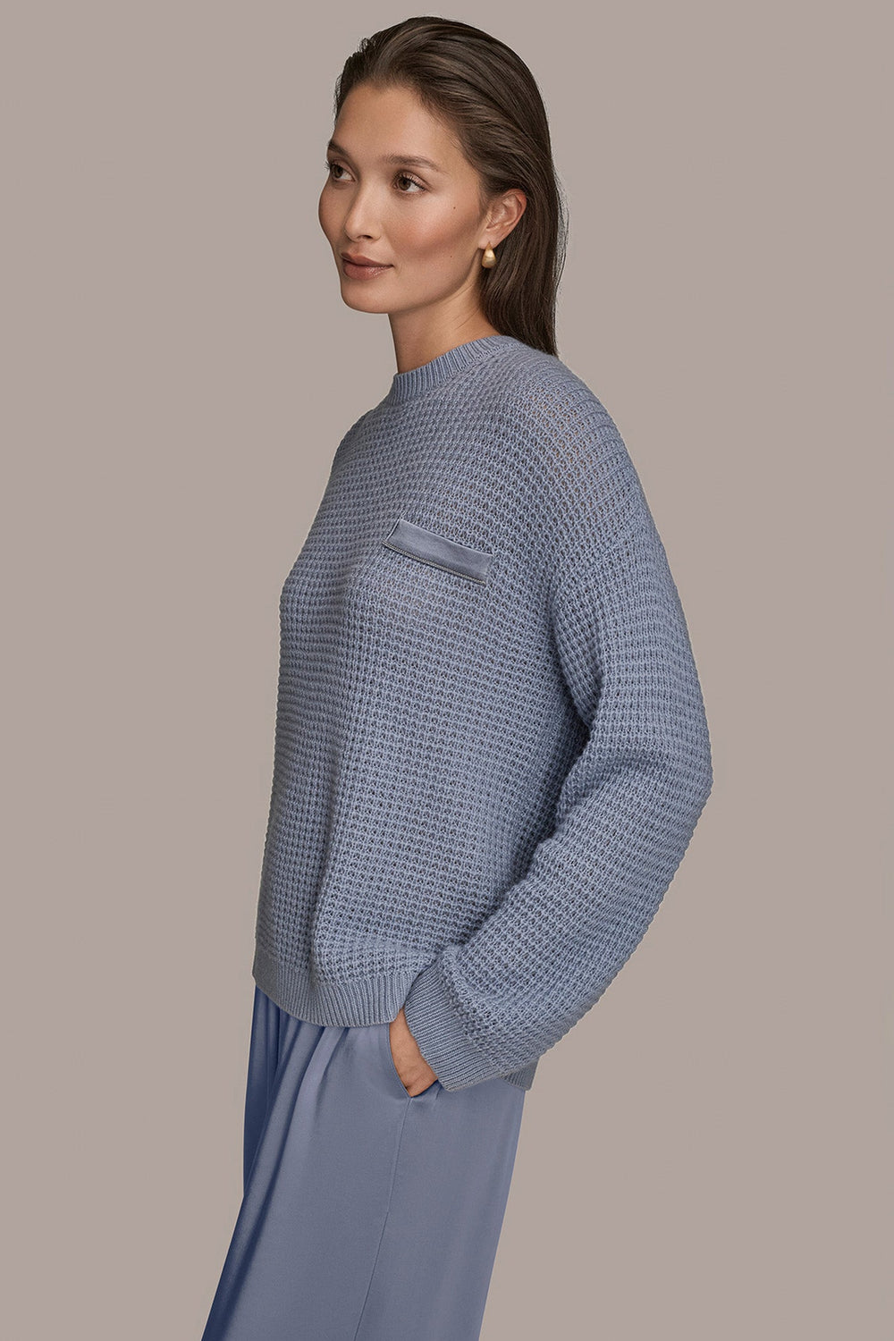 Donna Karan | WOOL AND CASHMERE-BLEND POCKET SWEATER