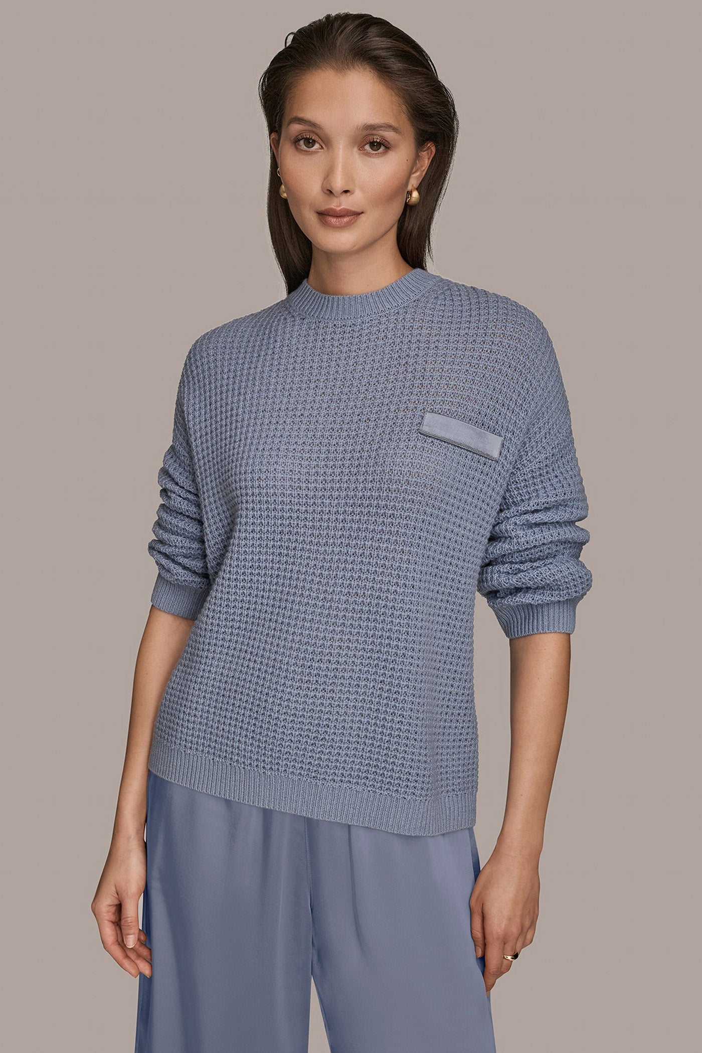 Donna Karan | WOOL AND CASHMERE-BLEND POCKET SWEATER