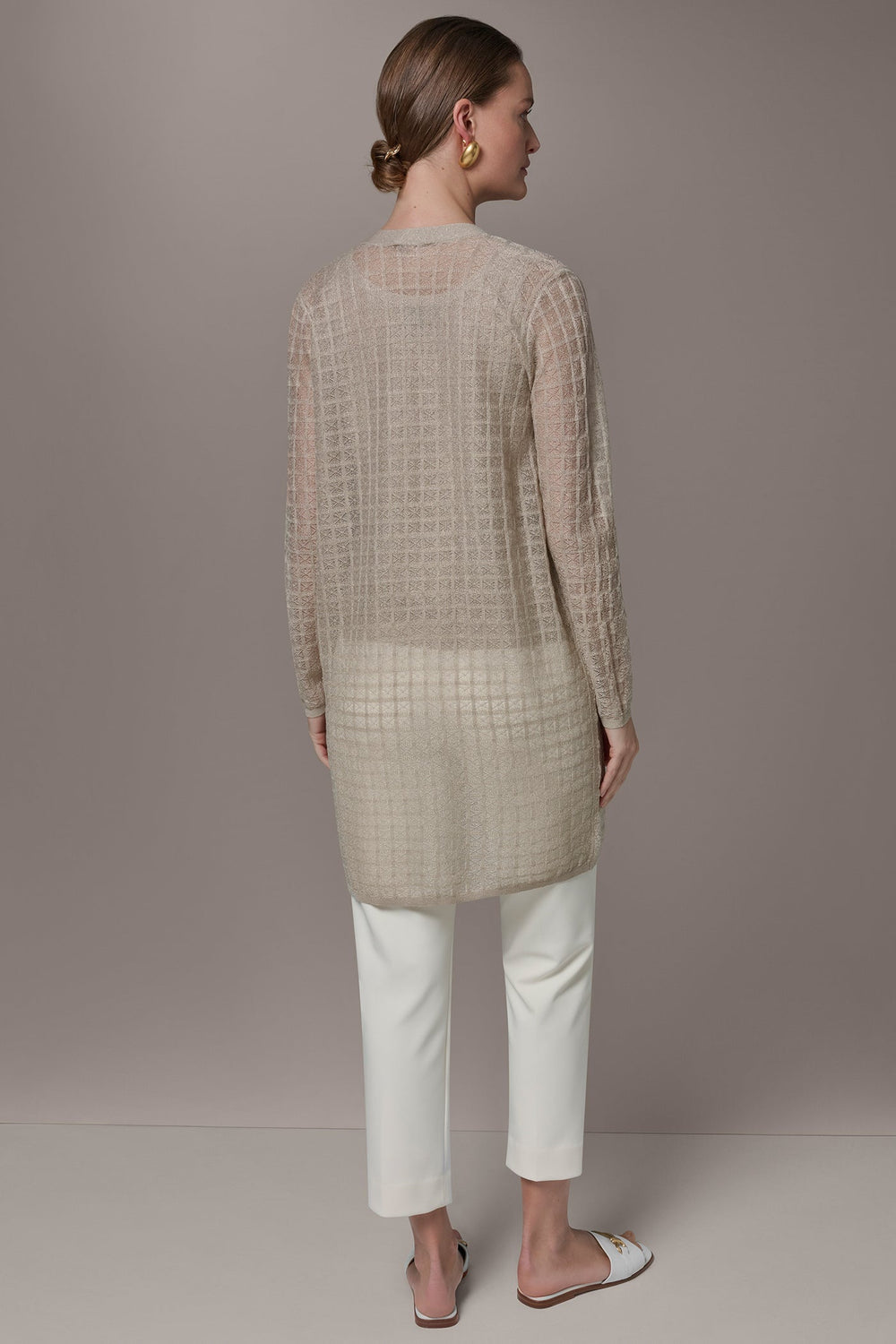 Donna Karan | LONG GRID STITCH CARDIGAN