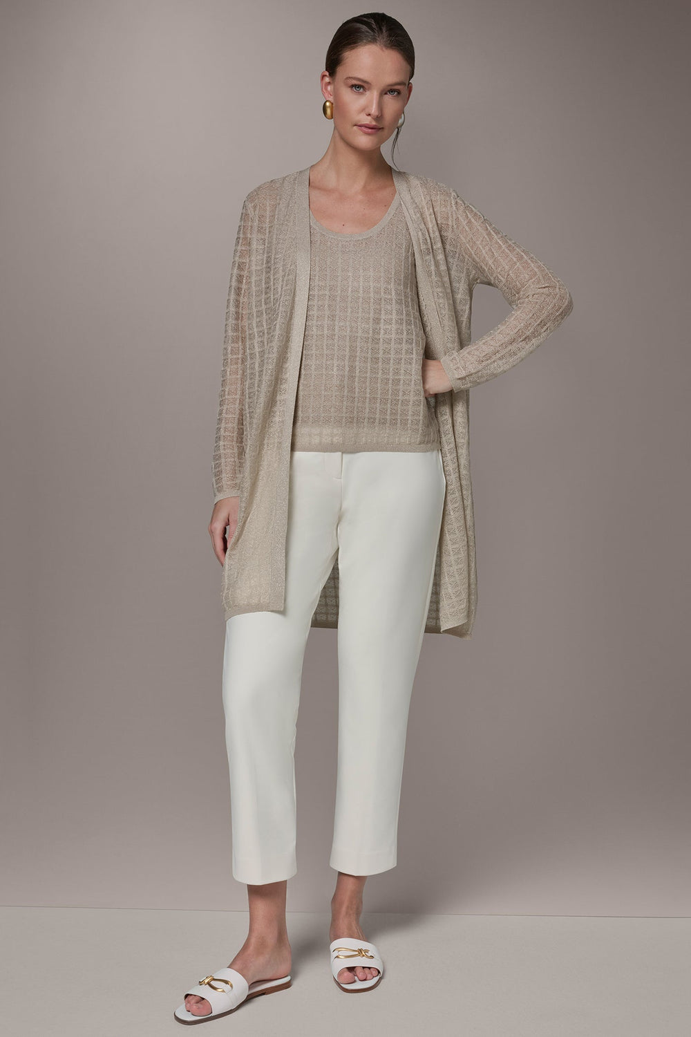 Donna Karan | LONG GRID STITCH CARDIGAN