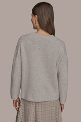 Donna Karan | OVERSIZED LONG SLEEVE CREW-NECK SWEATER
