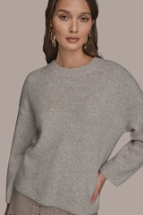 Donna Karan | OVERSIZED LONG SLEEVE CREW-NECK SWEATER