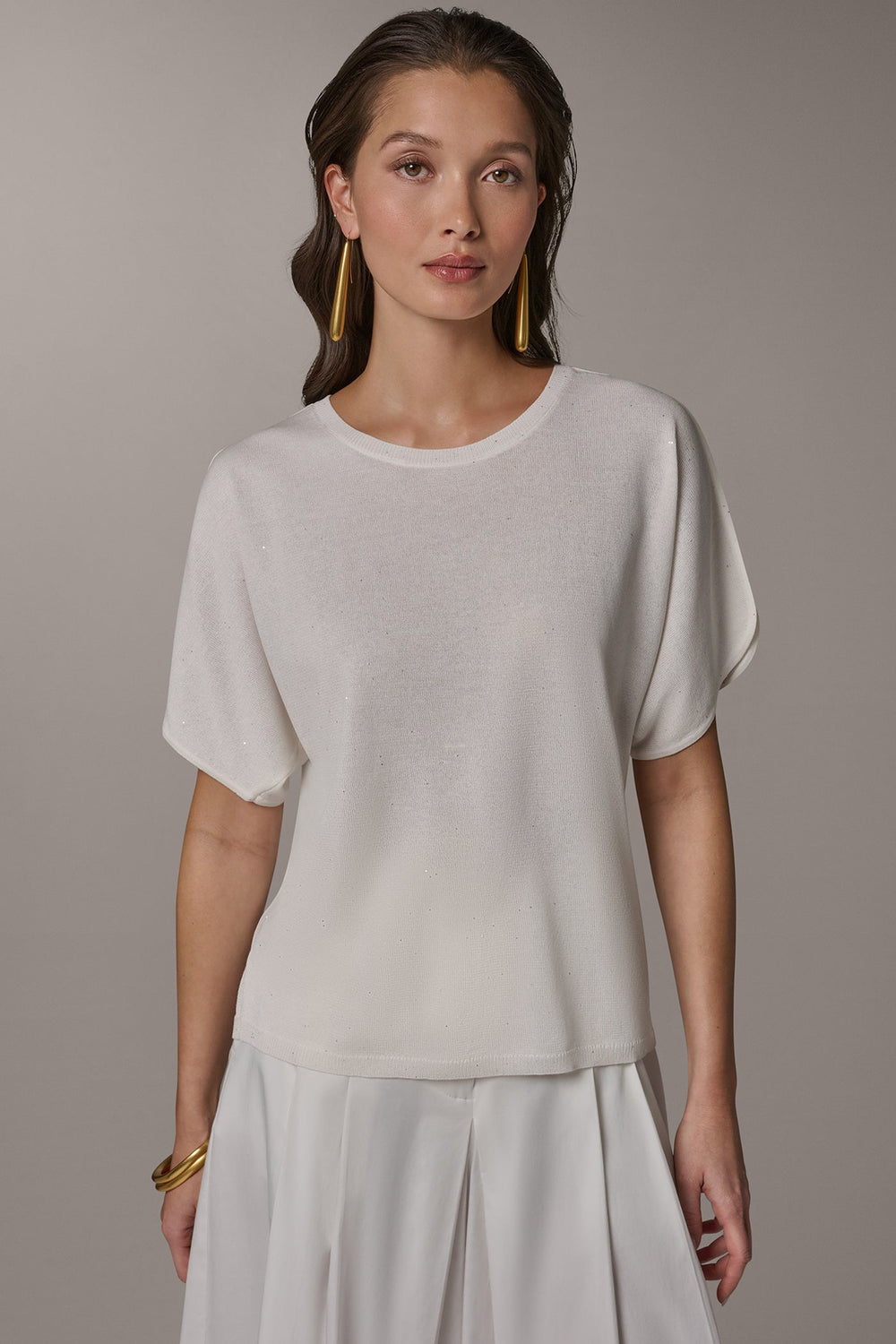 Donna Karan | SEQUIN SPLIT SLEEVE SWEATER
