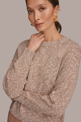 Donna Karan | METALLIC LONG SLEEVE SWEATER