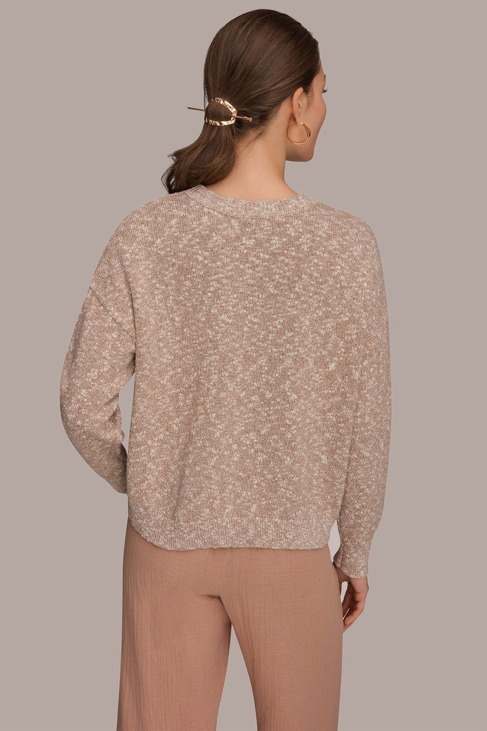 Donna Karan | METALLIC LONG SLEEVE SWEATER