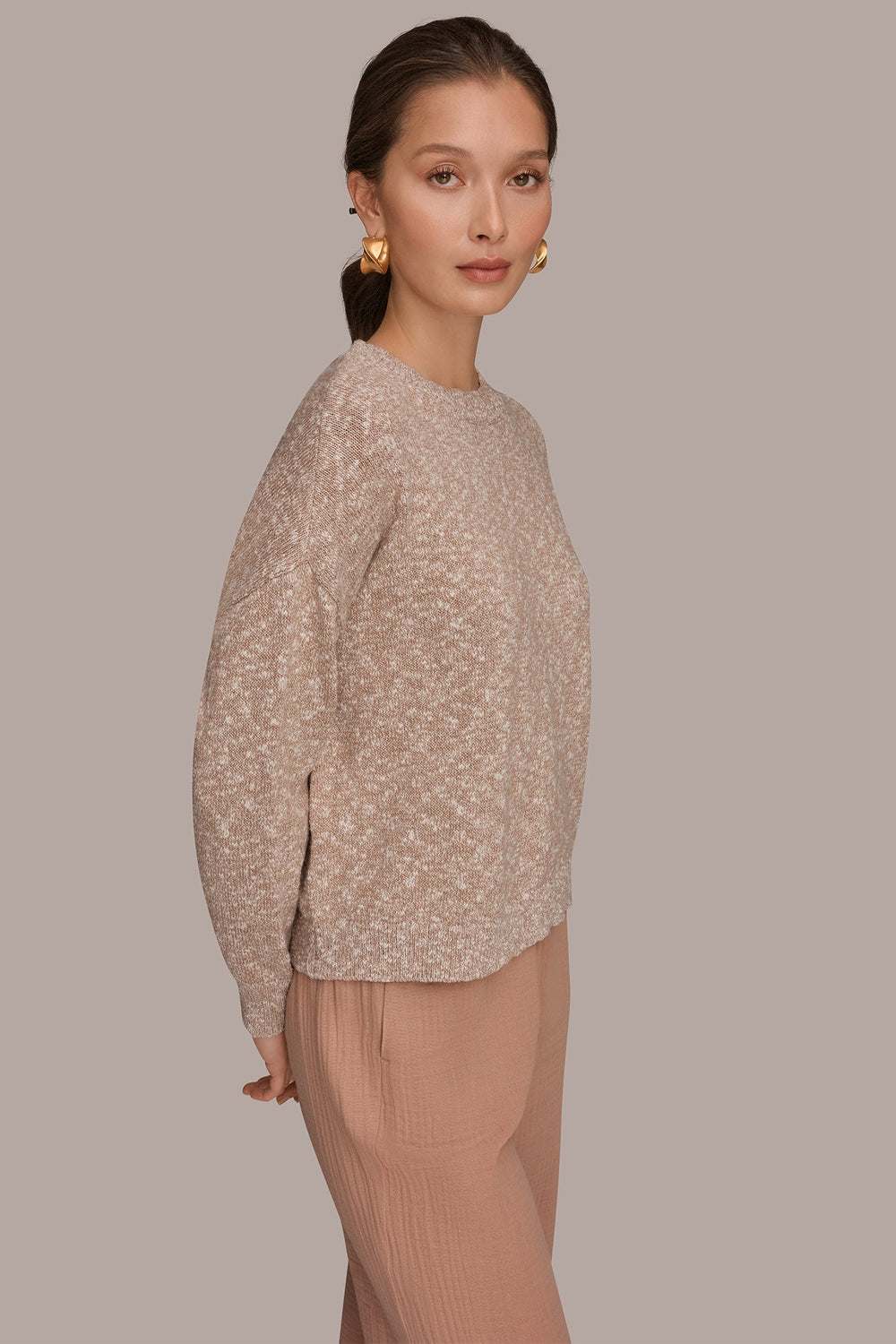 Donna Karan | METALLIC LONG SLEEVE SWEATER