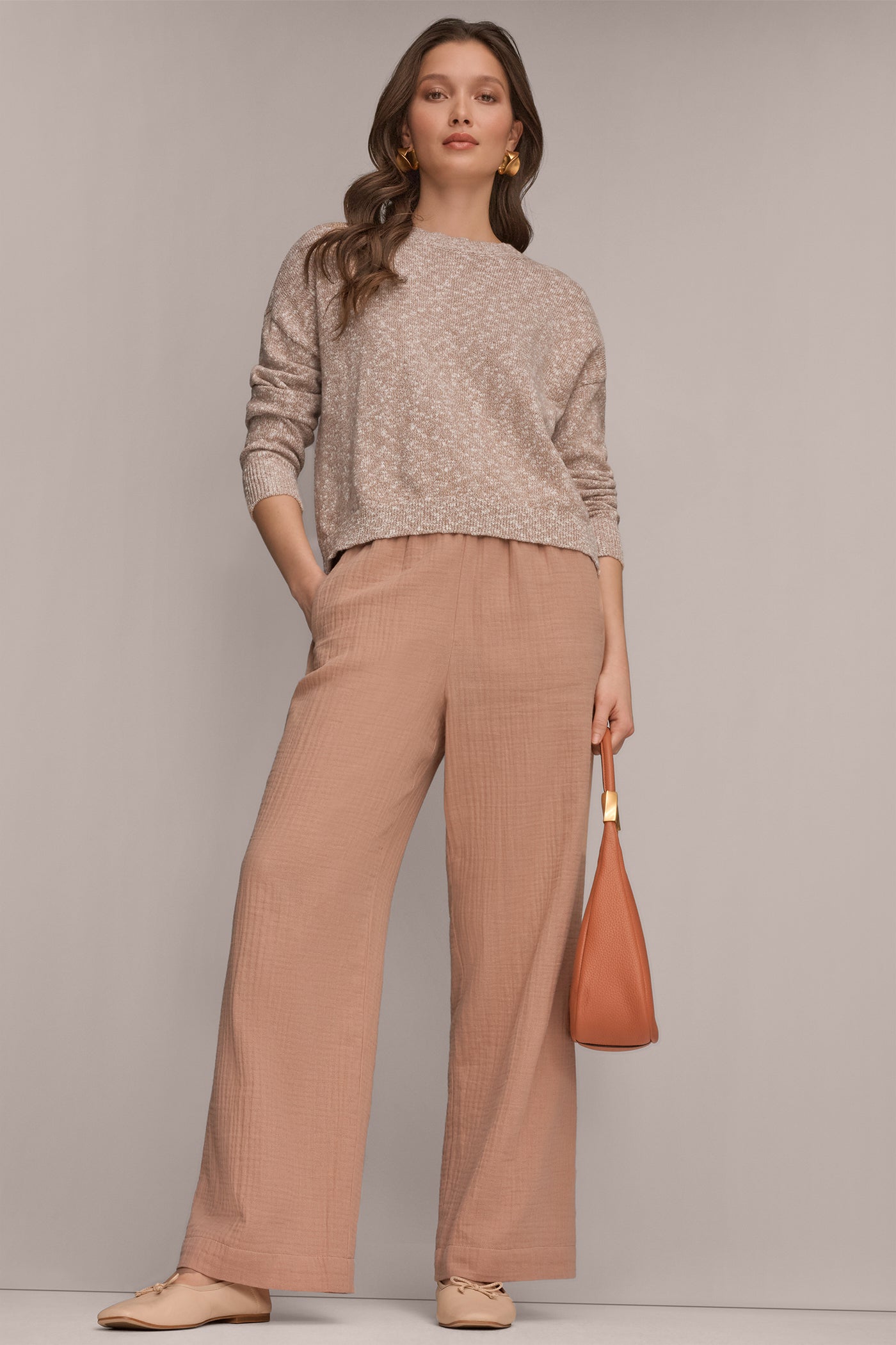 Donna Karan | METALLIC LONG SLEEVE SWEATER