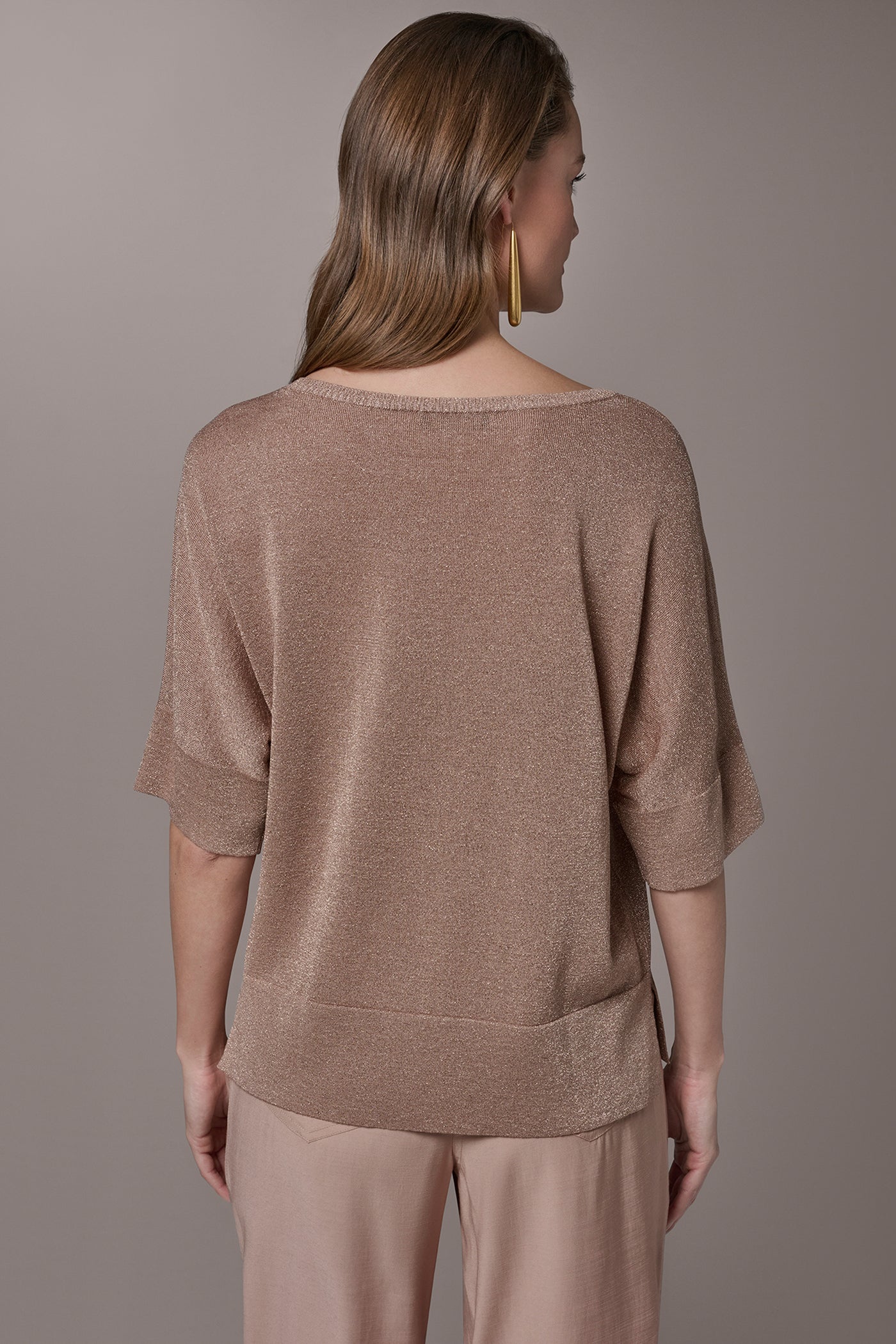 Donna Karan | METALLIC WIDE CUFF SWEATER