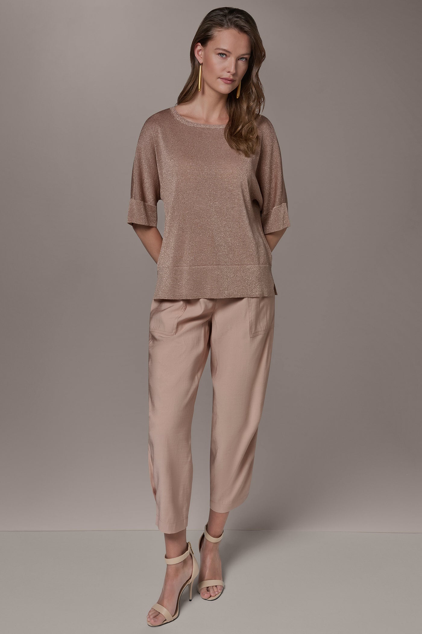 Donna Karan | METALLIC WIDE CUFF SWEATER