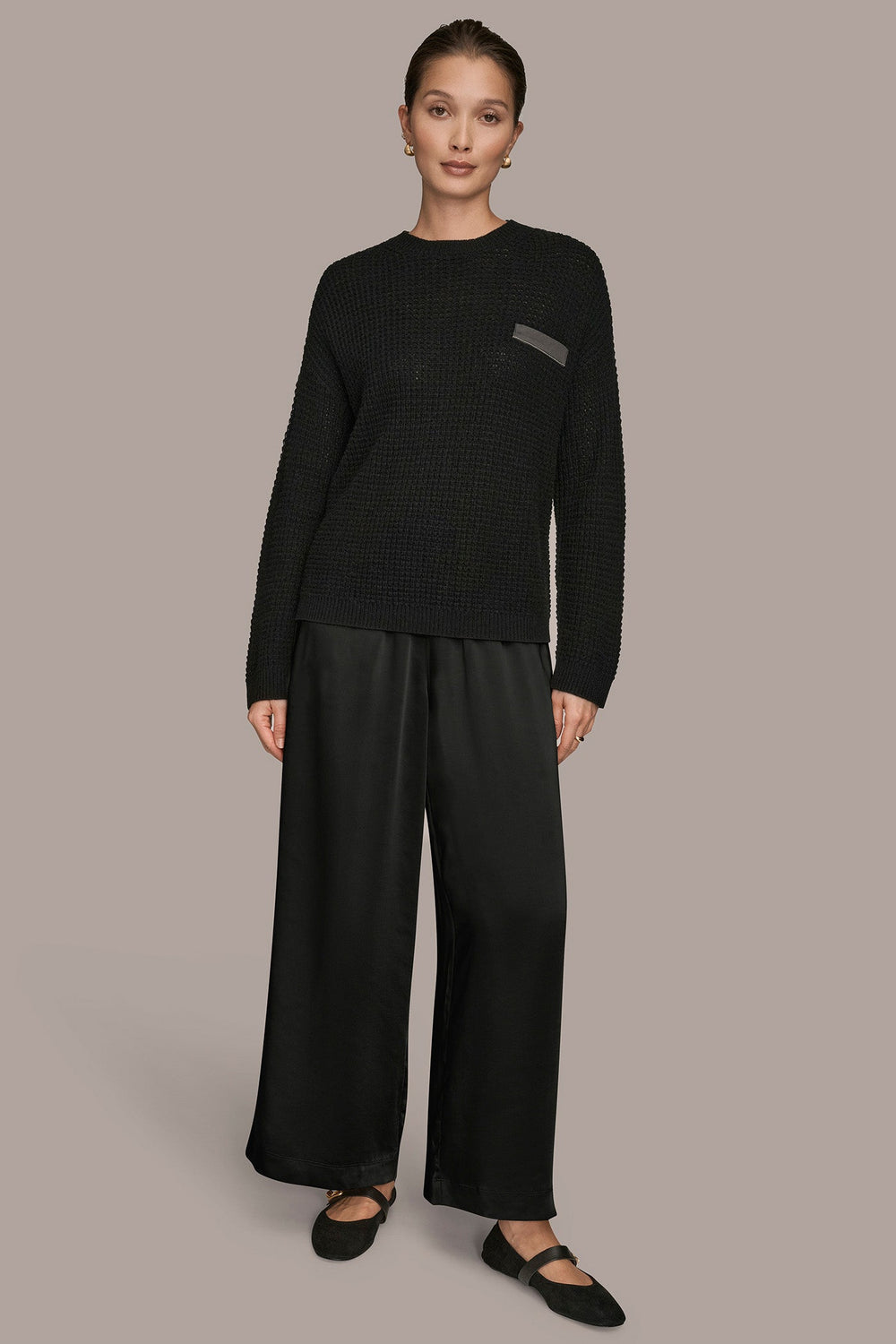 Donna Karan | WOOL AND CASHMERE-BLEND POCKET SWEATER