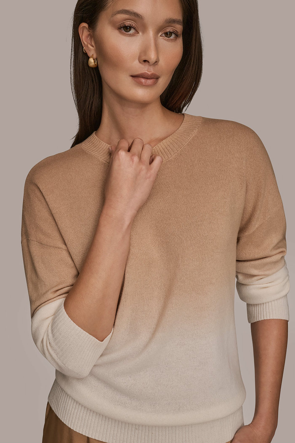 Donna Karan | WOOL AND CASHMERE-BLEND DIP-DYED SWEATER