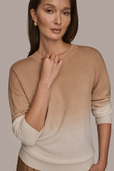 Donna Karan | WOOL AND CASHMERE-BLEND DIP-DYED SWEATER