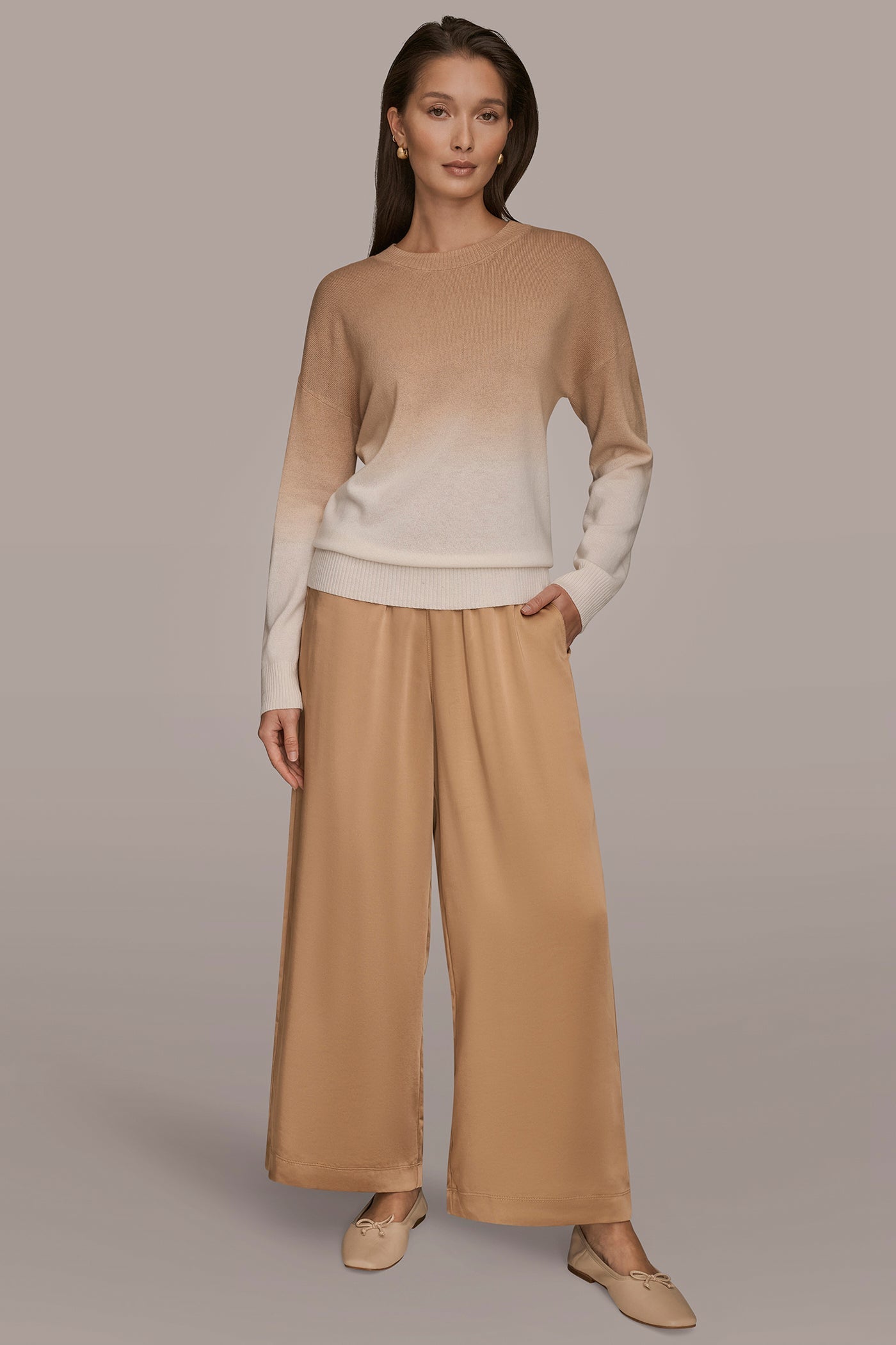 Donna Karan | WOOL AND CASHMERE-BLEND DIP-DYED SWEATER