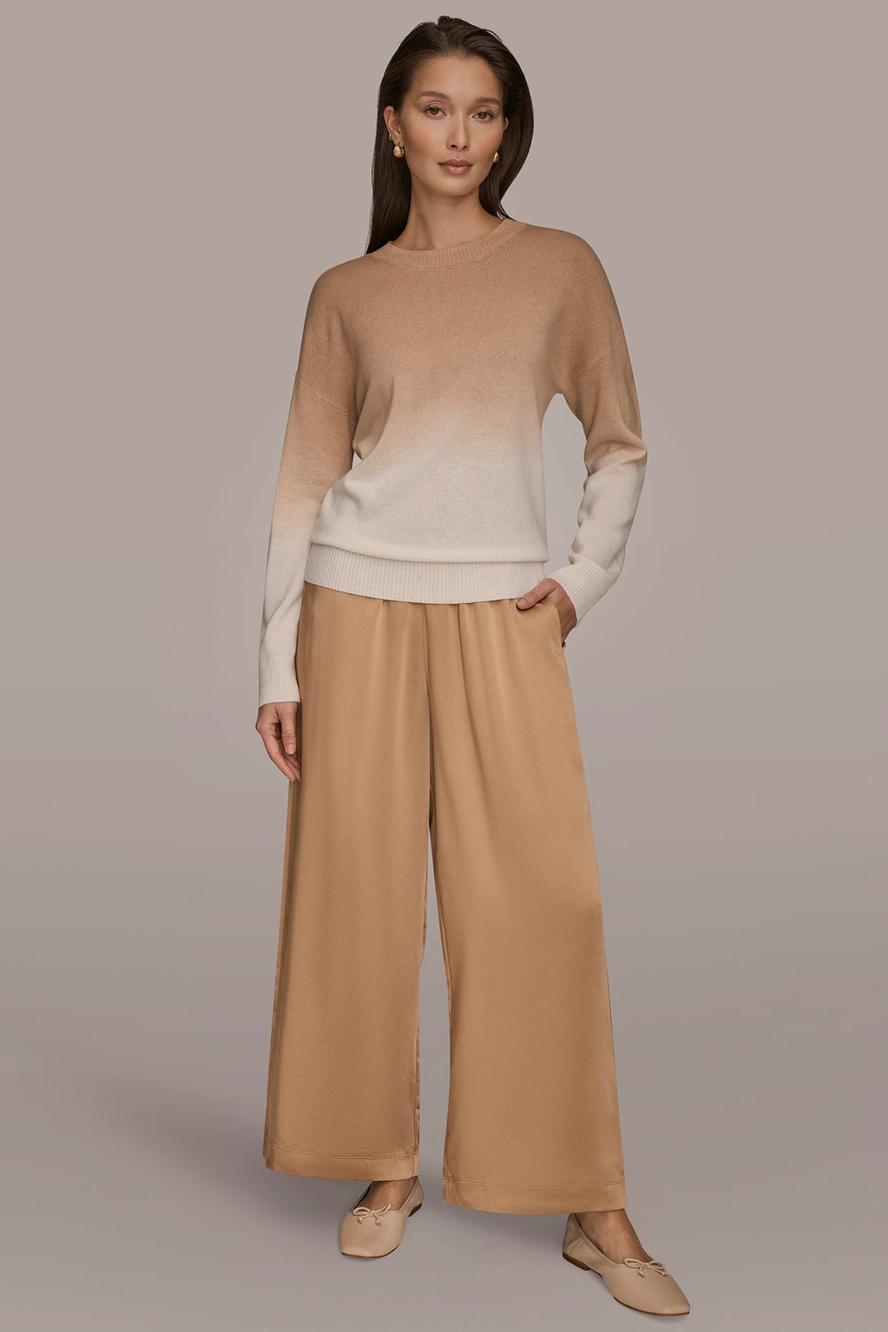 Donna Karan | WOOL AND CASHMERE-BLEND DIP-DYED SWEATER