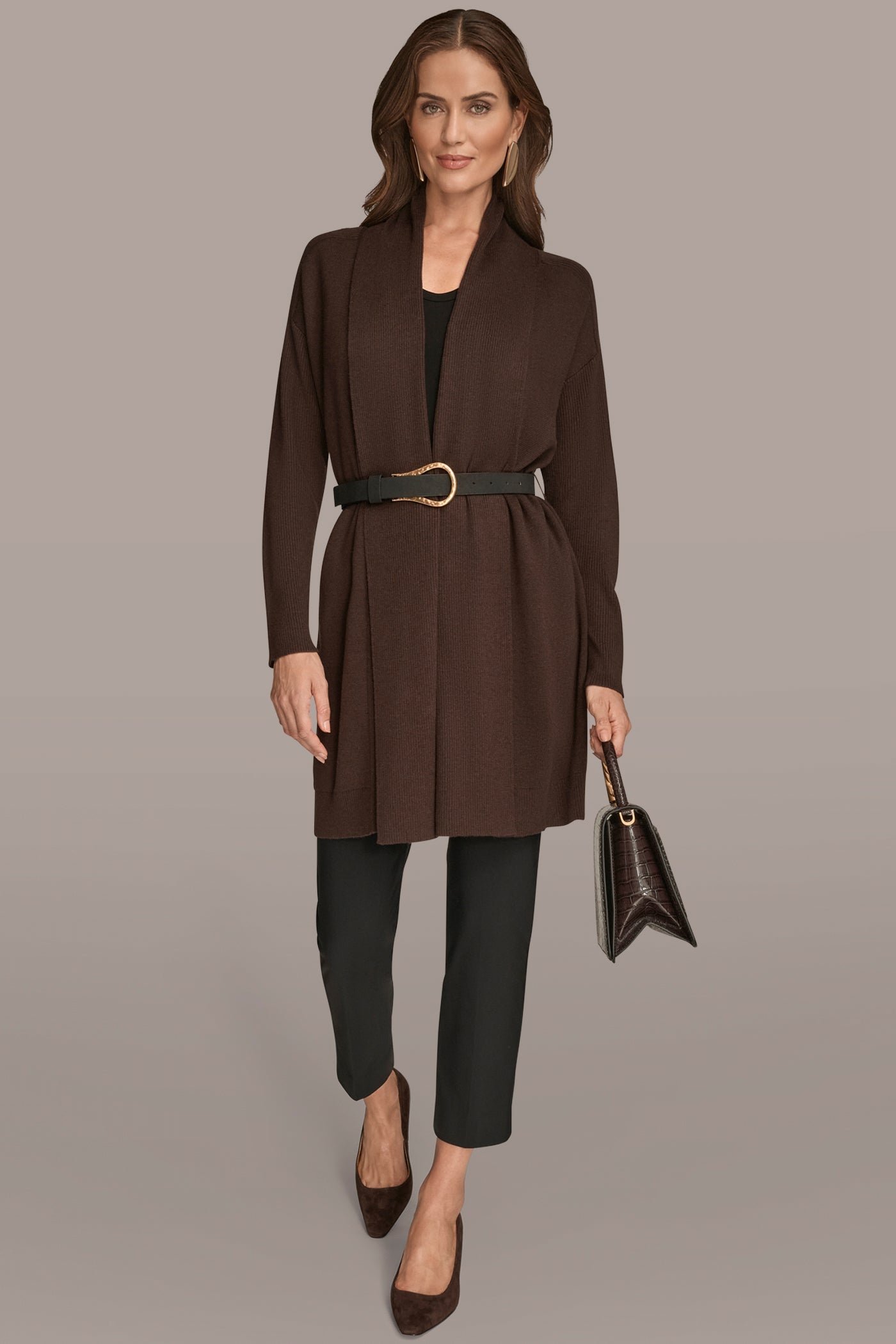 Donna Karan | V-NECK LONG CARDIGAN