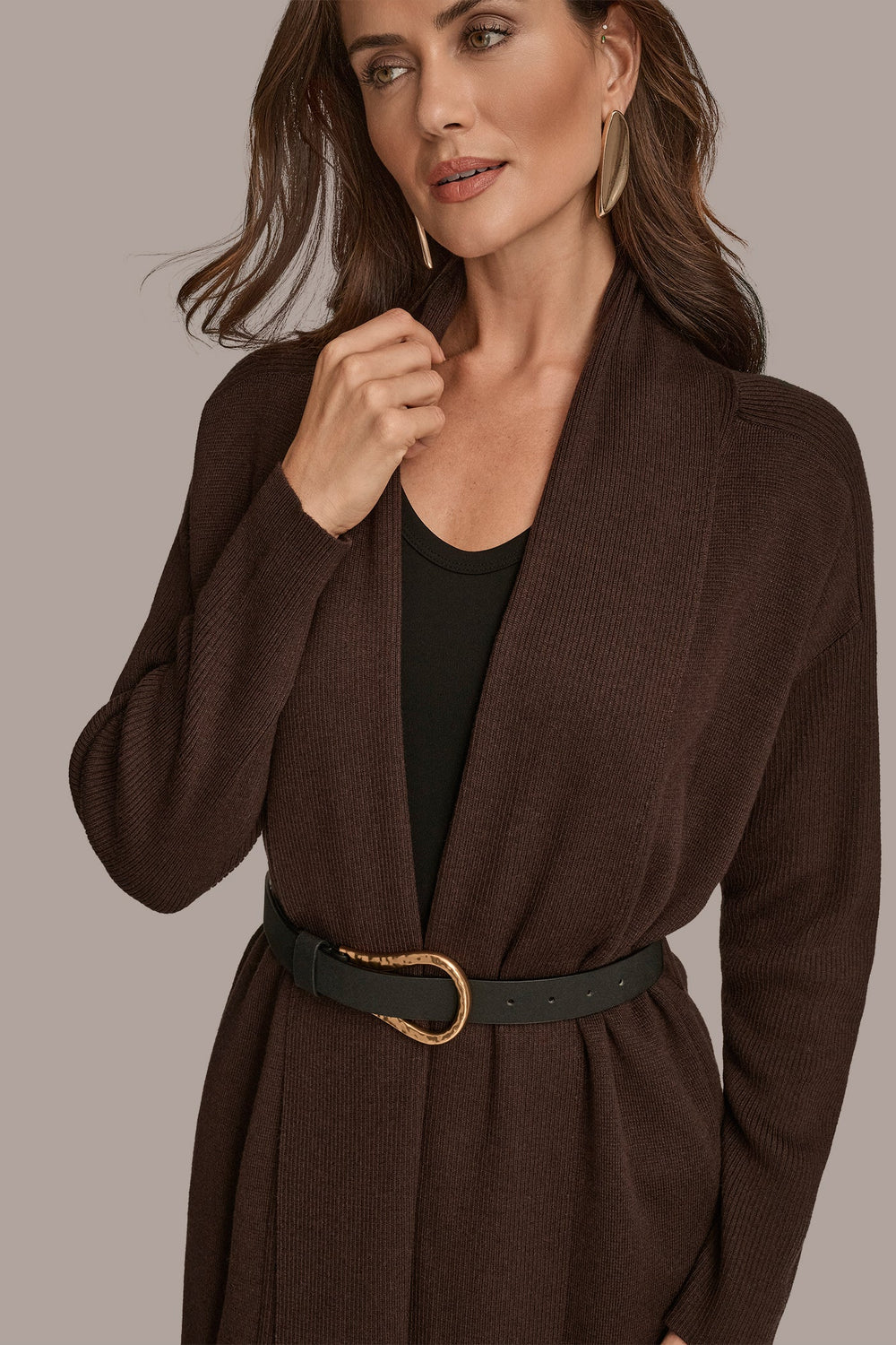 Donna Karan | V-NECK LONG CARDIGAN