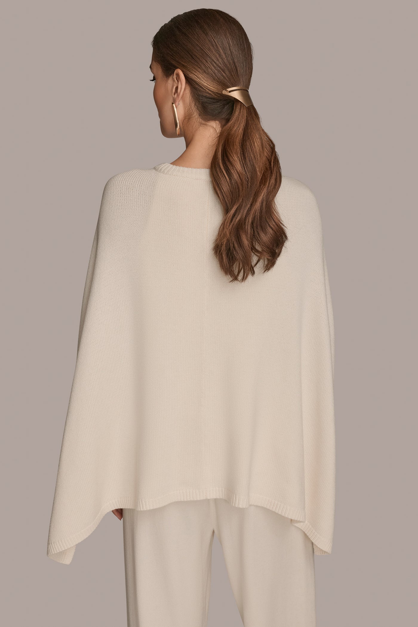 Donna Karan | CAPE-EFFECT BUTTON SWEATER