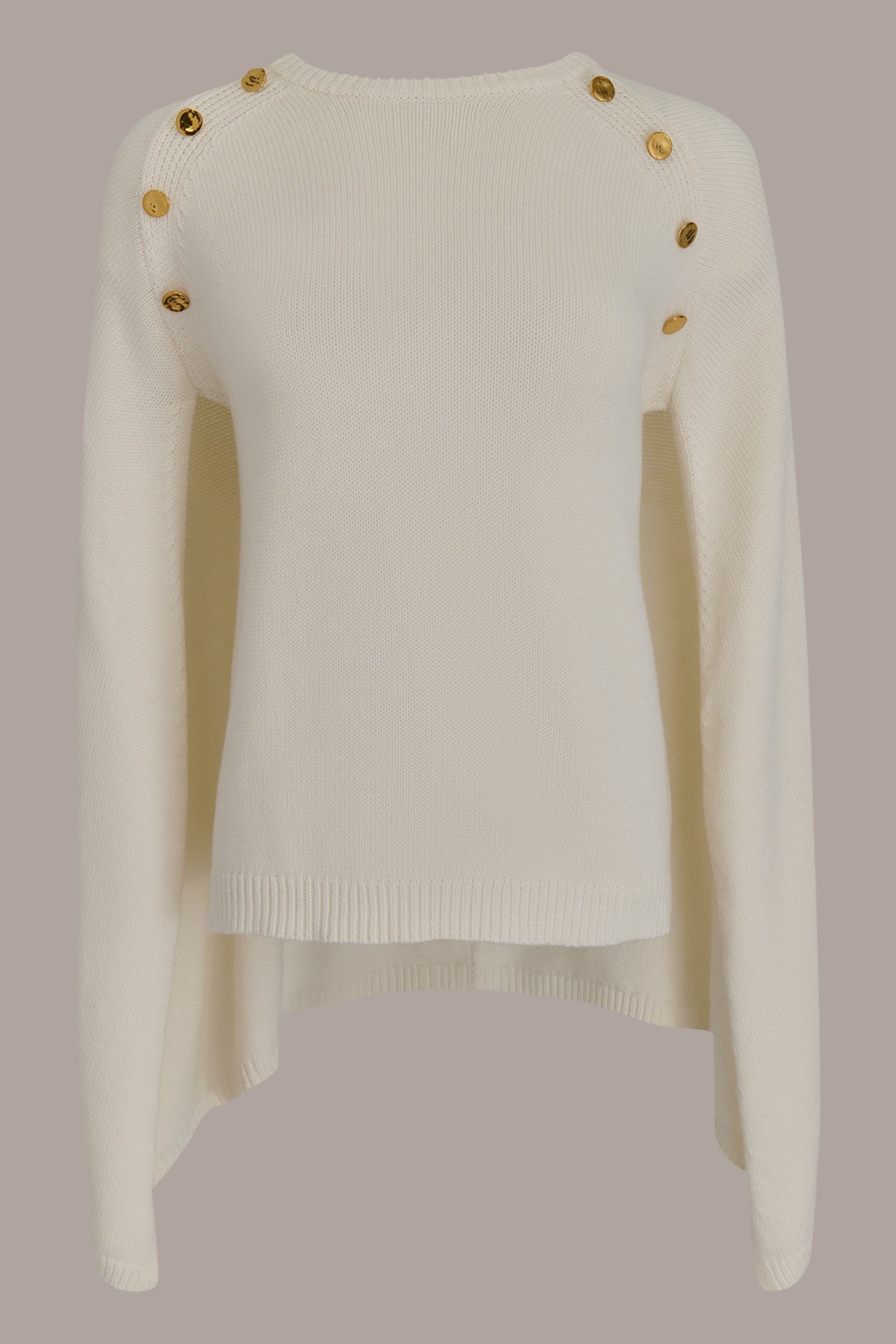 Donna Karan | CAPE-EFFECT BUTTON SWEATER
