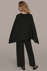 Donna Karan | CAPE-EFFECT BUTTON SWEATER