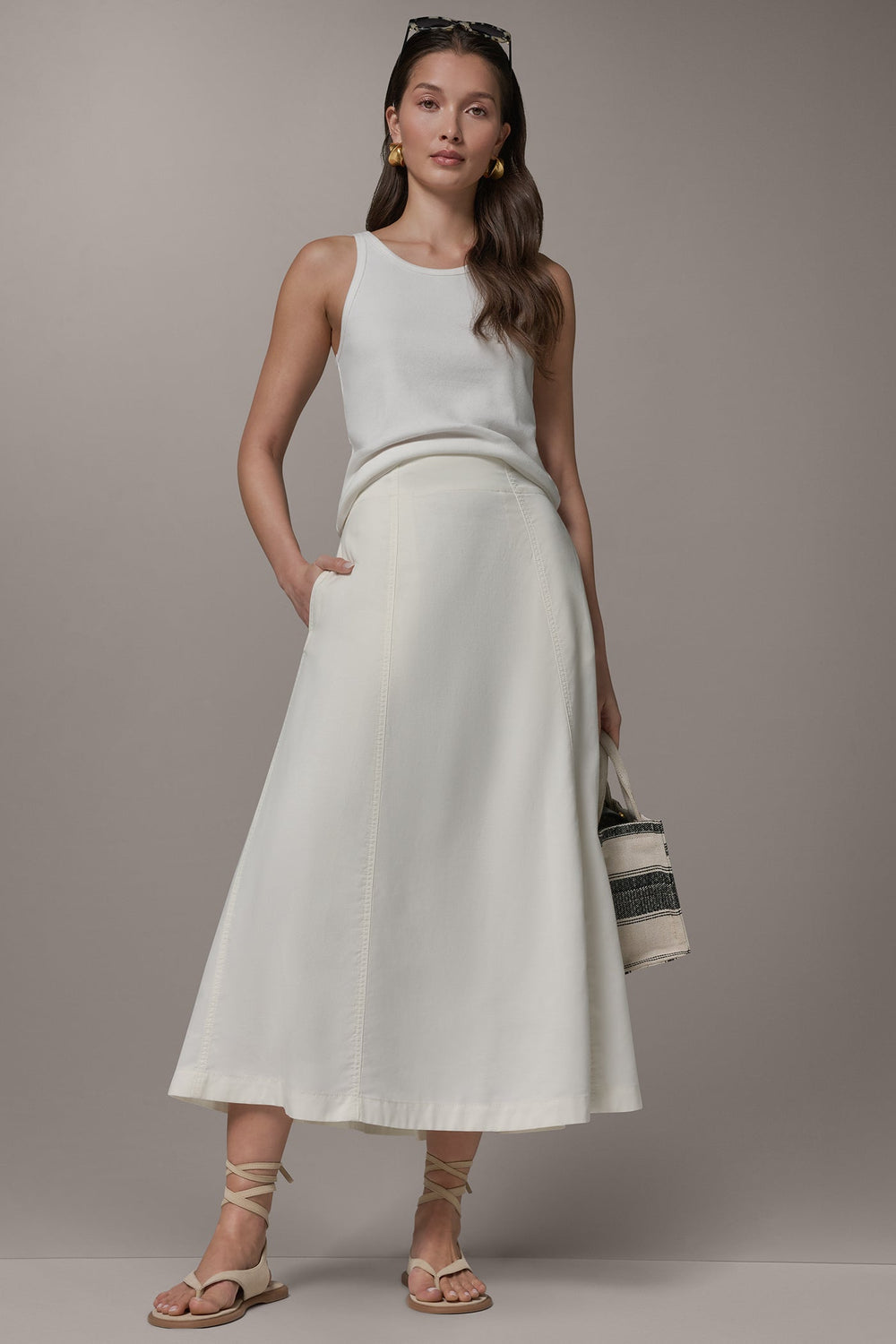 Donna Karan | MIDI A-LINE PANEL SKIRT