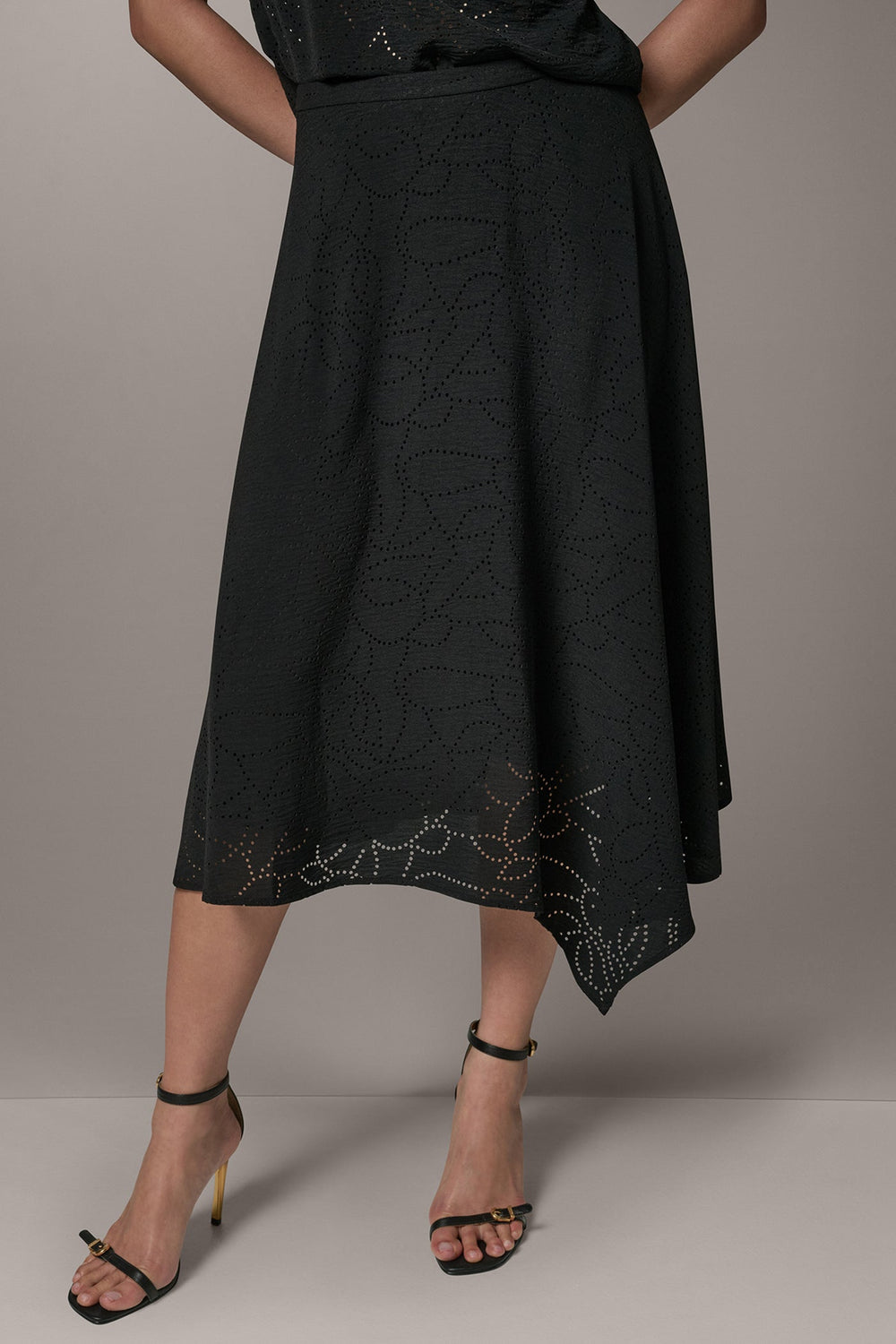 Donna Karan | LASER CUT ASYMMETRIC MIDI SKIRT