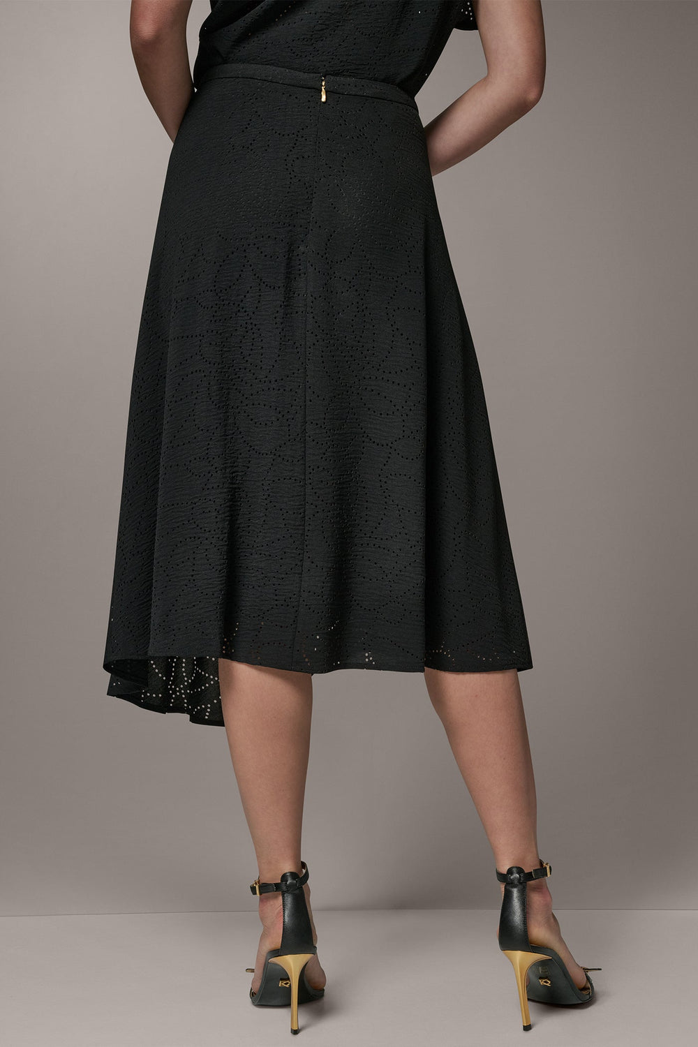 Donna Karan | LASER CUT ASYMMETRIC MIDI SKIRT