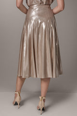 Donna Karan | METALLIC MIDI A-LINE SKIRT