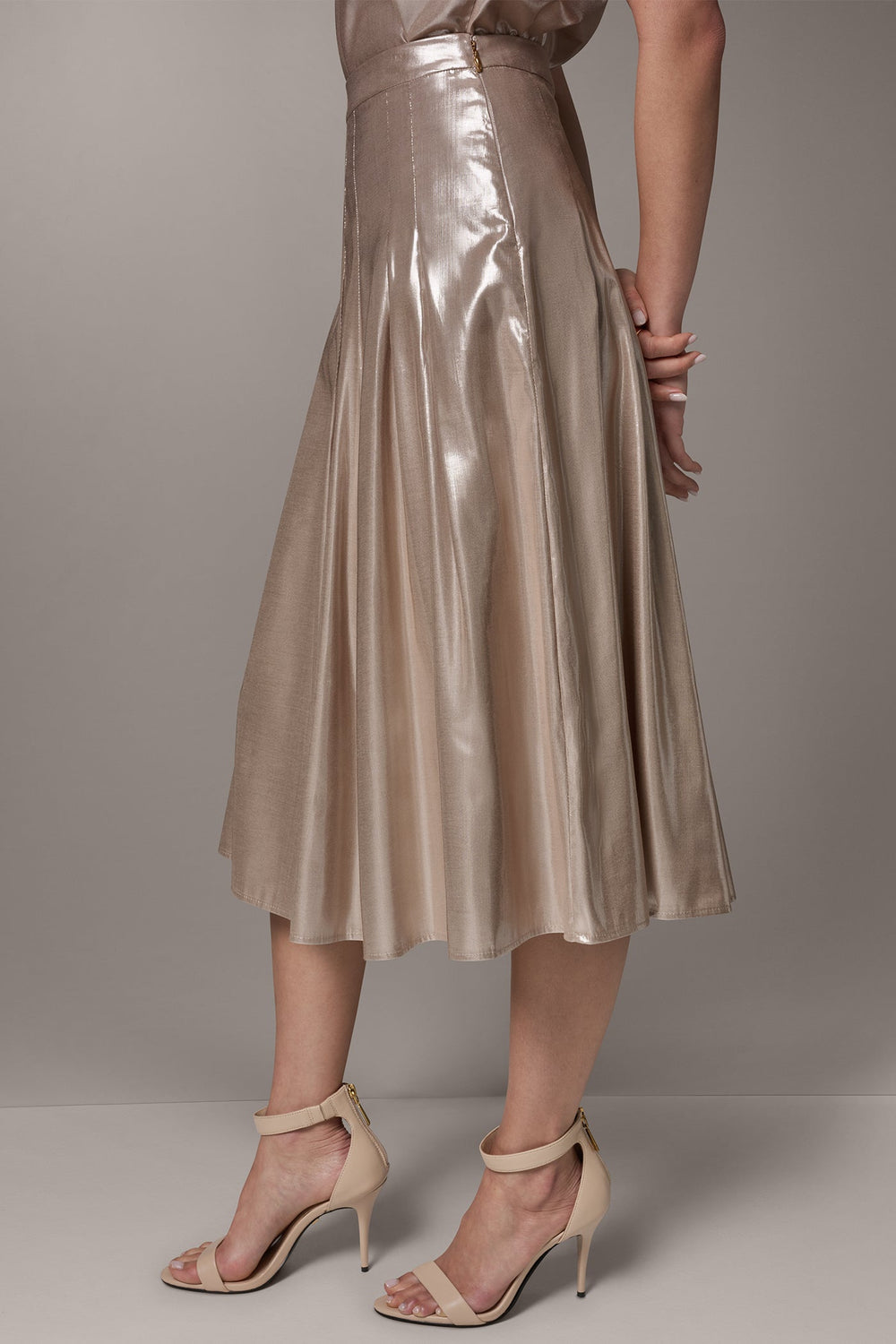 Donna Karan | METALLIC MIDI A-LINE SKIRT