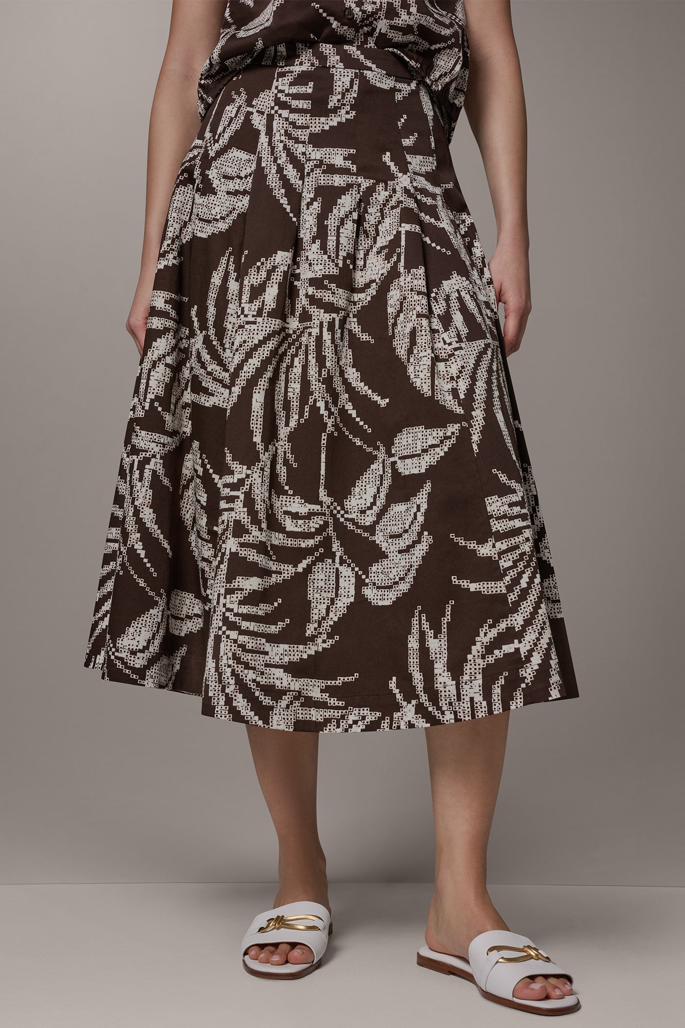 Donna Karan | PRINT MIDI A-LINE SKIRT