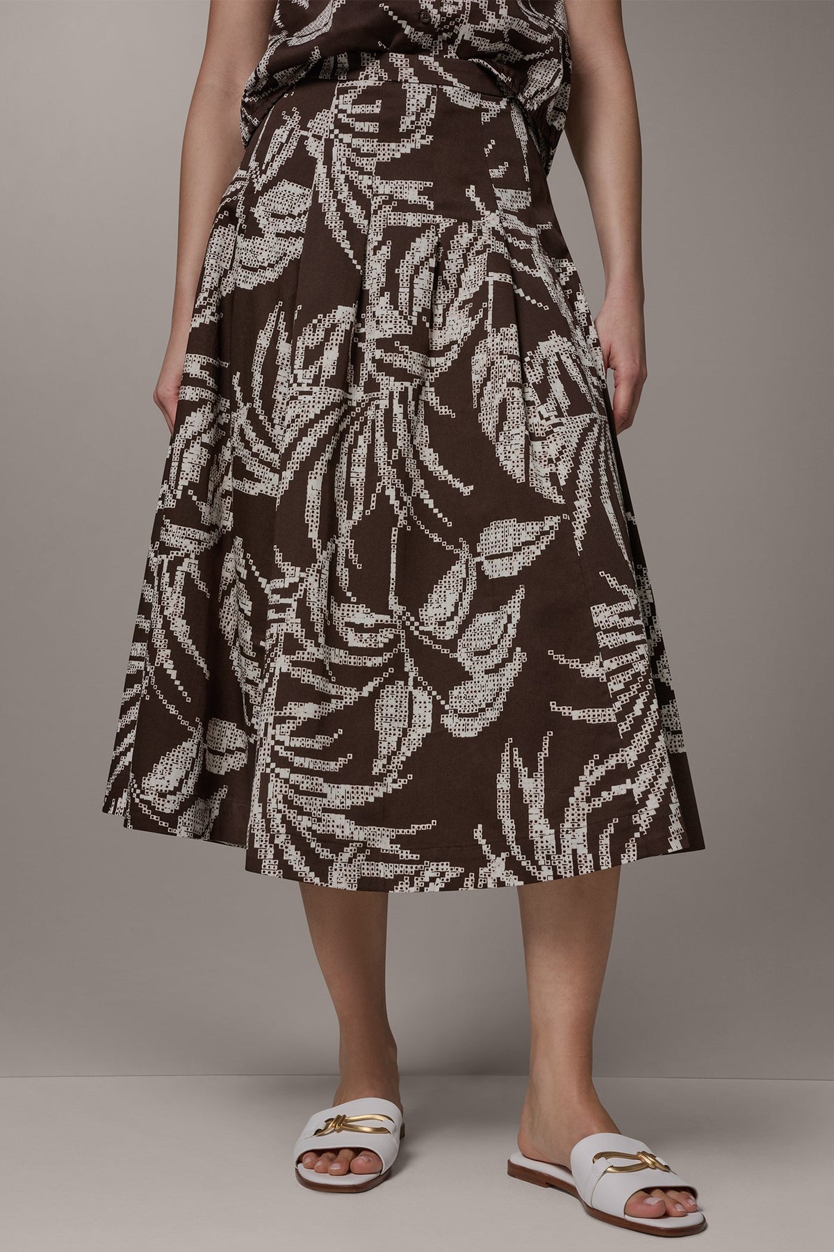 Donna Karan | PRINT MIDI A-LINE SKIRT