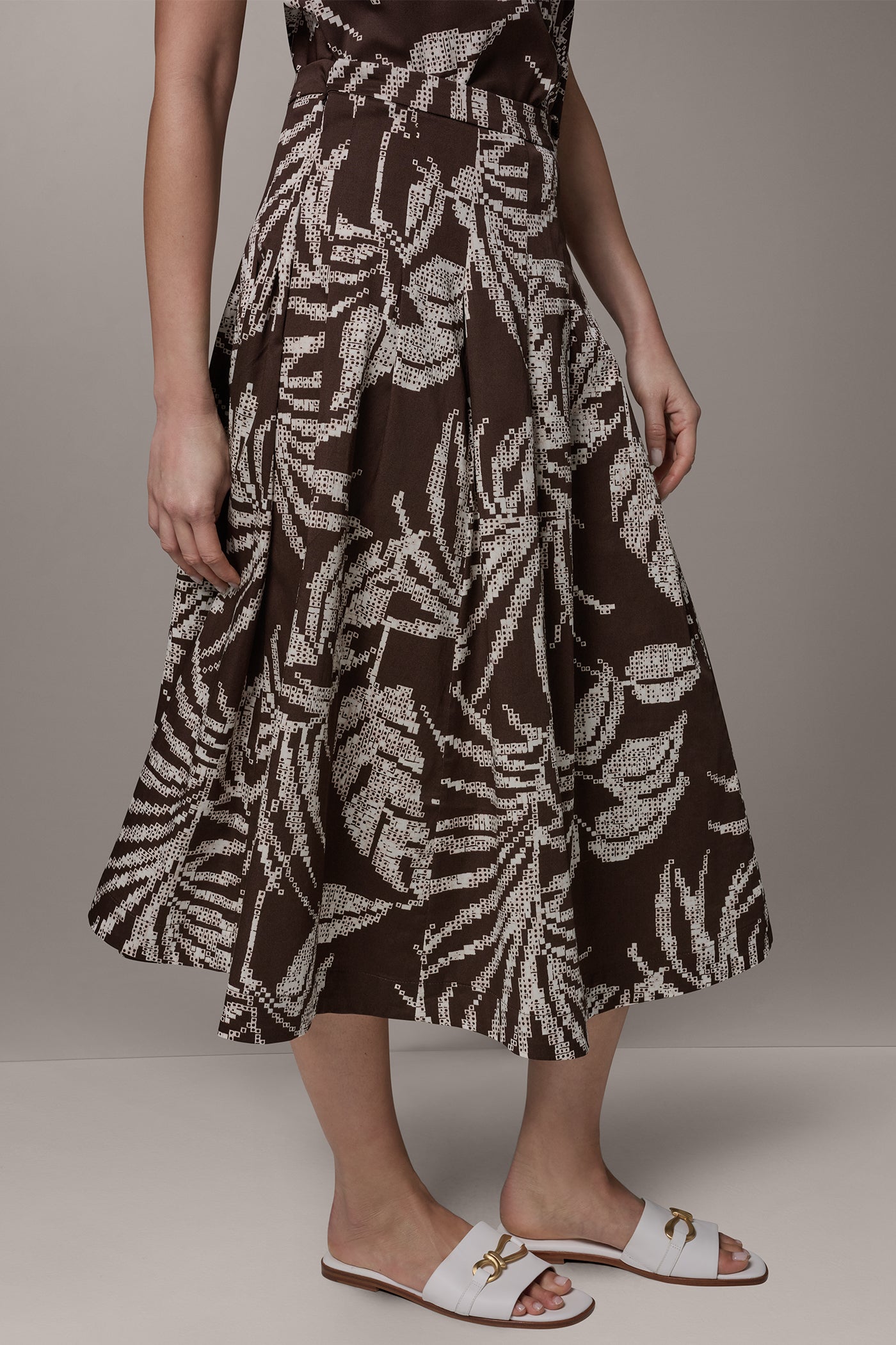 Donna Karan | PRINT MIDI A-LINE SKIRT