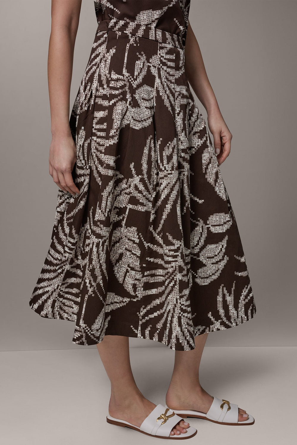 Donna Karan | PRINT MIDI A-LINE SKIRT