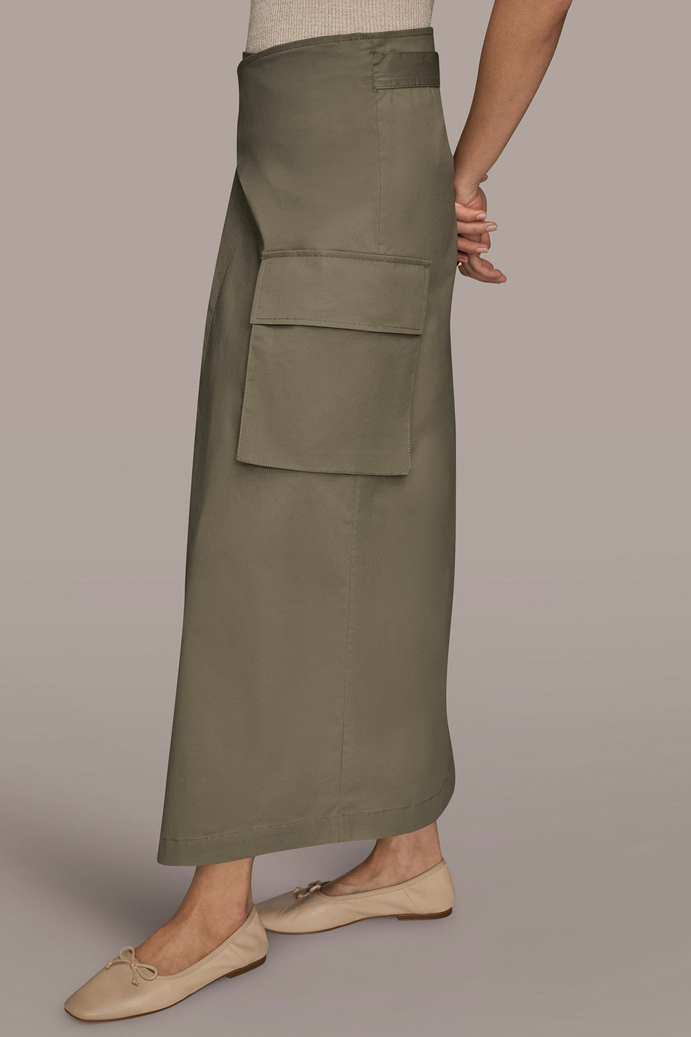 Donna Karan | ASYMMETRIC MIDI WRAP CARGO SKIRT