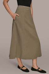 Donna Karan | BRUSHED MIDI PANEL TRUMPET SKIRT