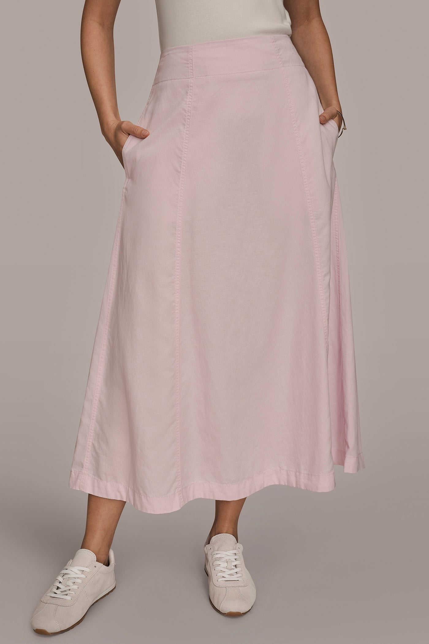 Donna Karan | BRUSHED MIDI PANEL TRUMPET SKIRT