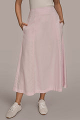 Donna Karan | BRUSHED MIDI PANEL TRUMPET SKIRT