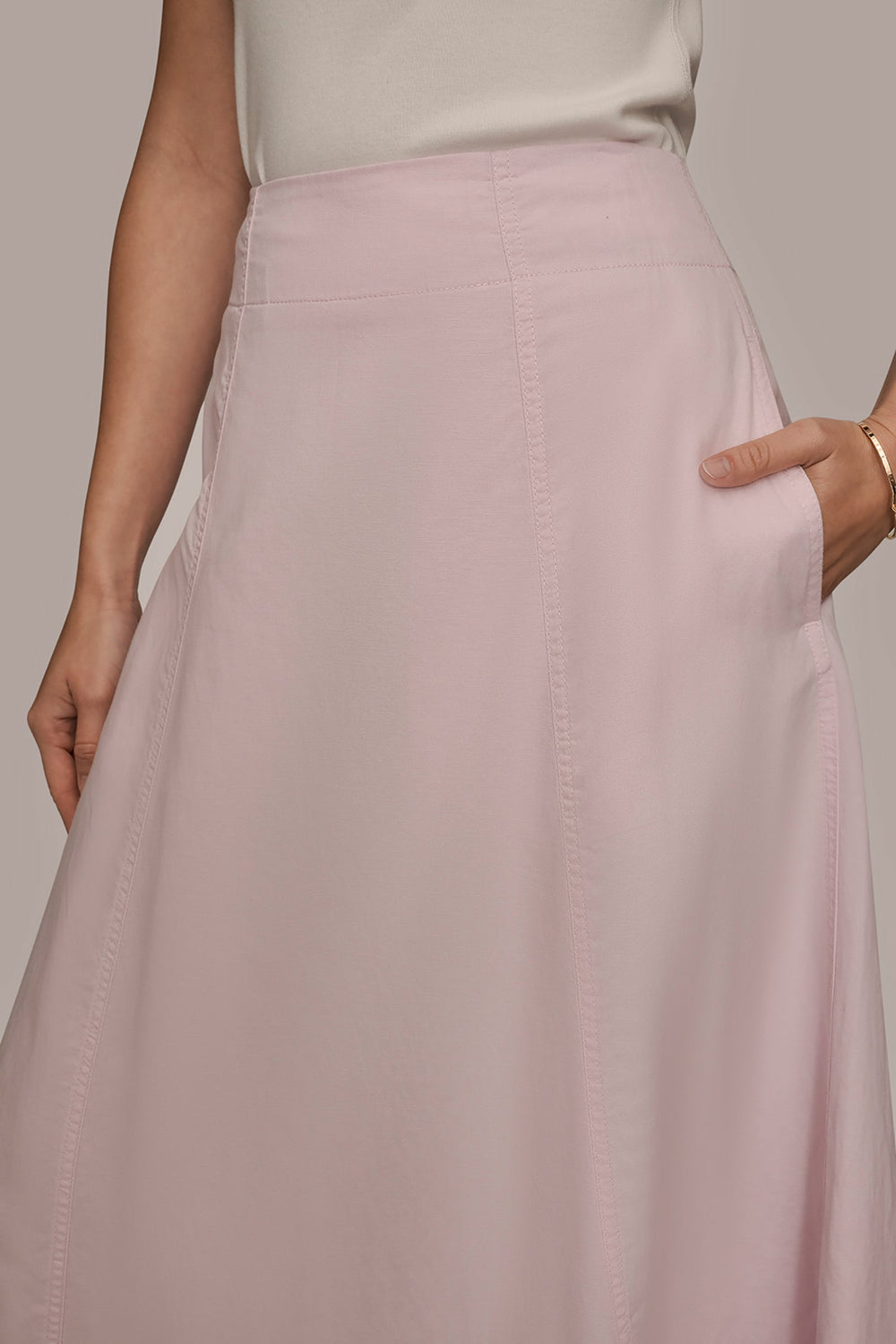 Donna Karan | BRUSHED MIDI PANEL TRUMPET SKIRT