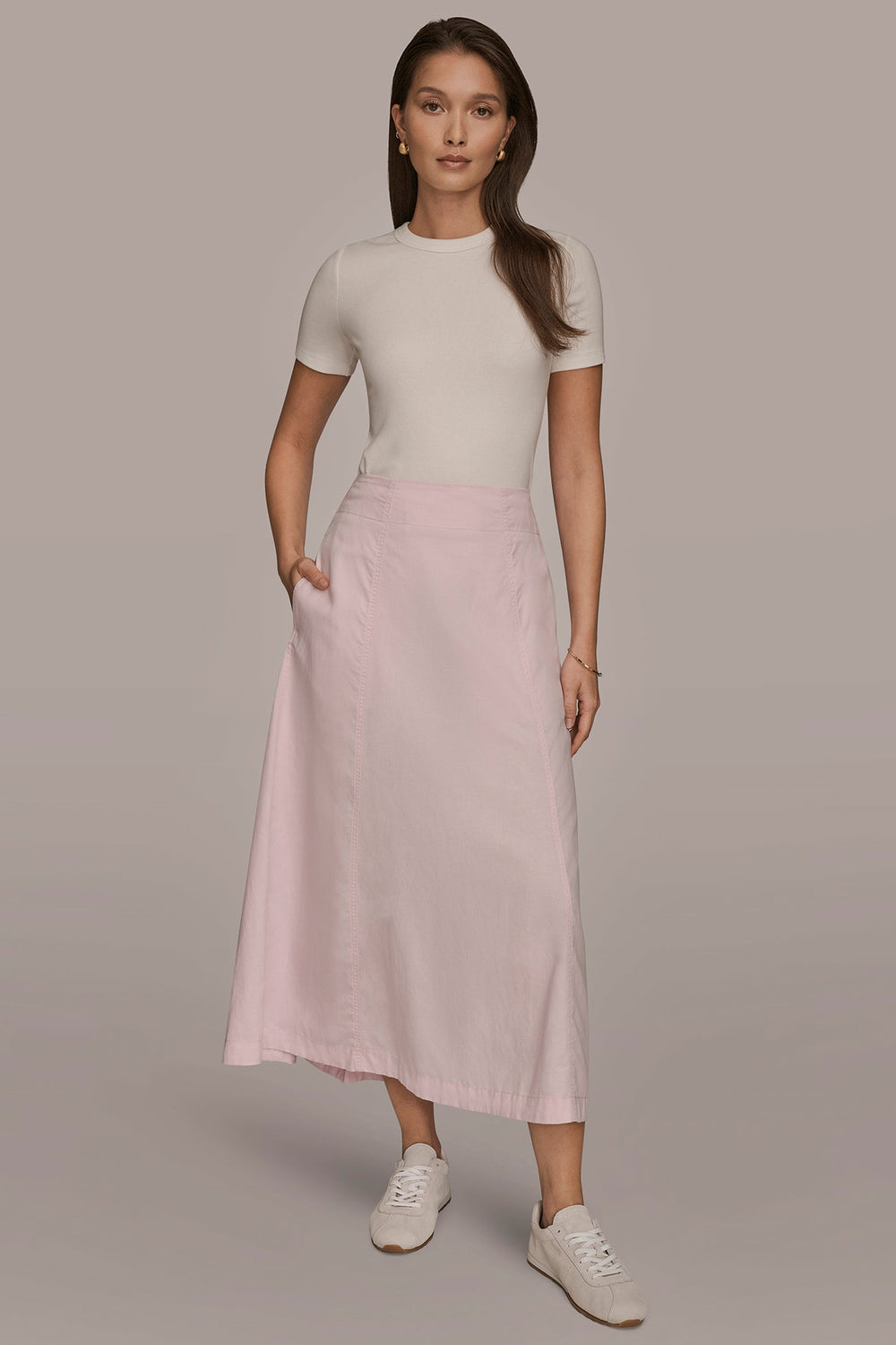 Donna Karan | BRUSHED MIDI PANEL TRUMPET SKIRT