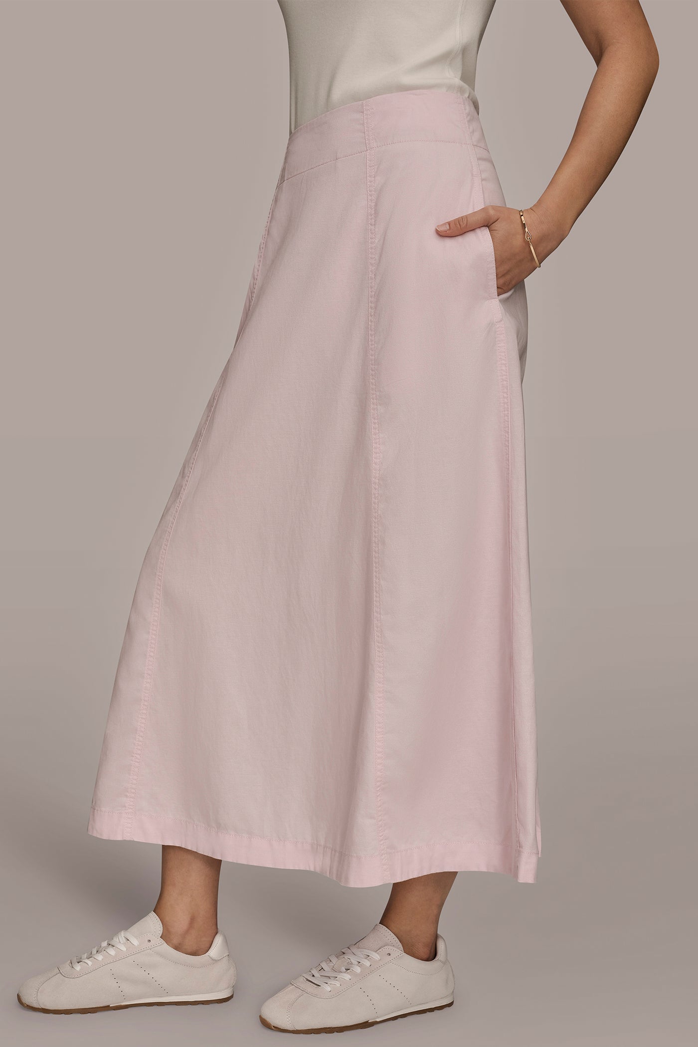 Donna Karan | BRUSHED MIDI PANEL TRUMPET SKIRT