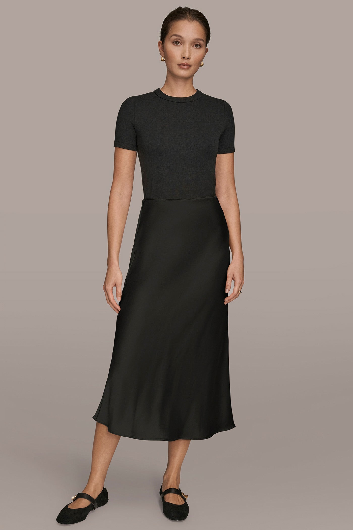 Donna Karan | SATIN MIDI A-LINE SKIRT