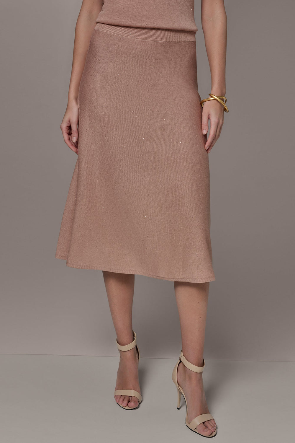 Donna Karan | SEQUIN MIDI A-LINE SWEATER SKIRT