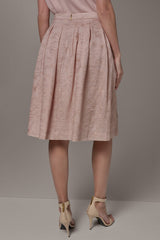 Donna Karan | FLORAL EMBROIDERED PLEATED A-LINE SKIRT
