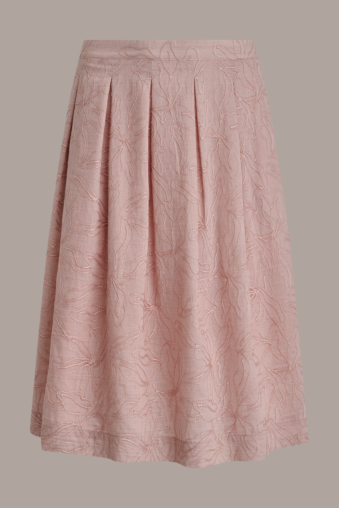Donna Karan | FLORAL EMBROIDERED PLEATED A-LINE SKIRT