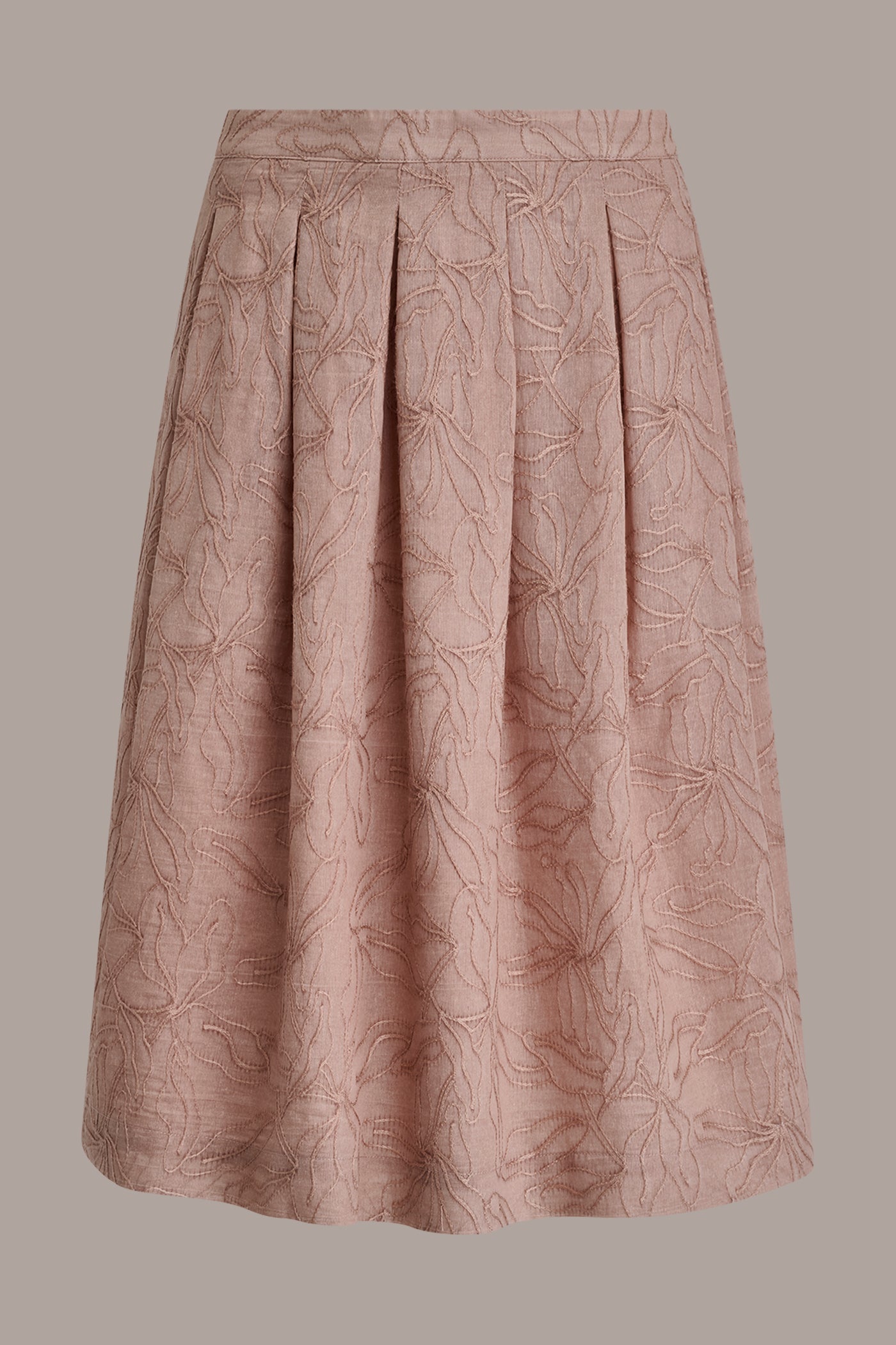 Donna Karan | FLORAL EMBROIDERED PLEATED A-LINE SKIRT