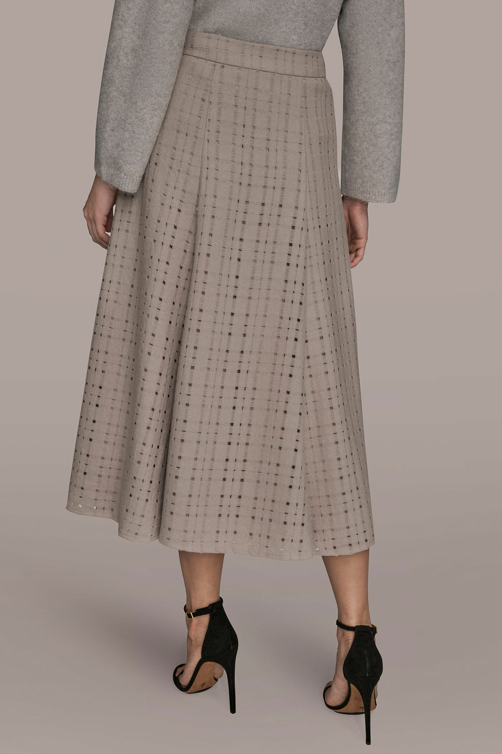 Donna Karan | PERFORATED SWEATER MIDI A-LINE SKIRT