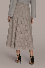 Donna Karan | PERFORATED SWEATER MIDI A-LINE SKIRT